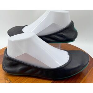 Black Leather Women's Flats